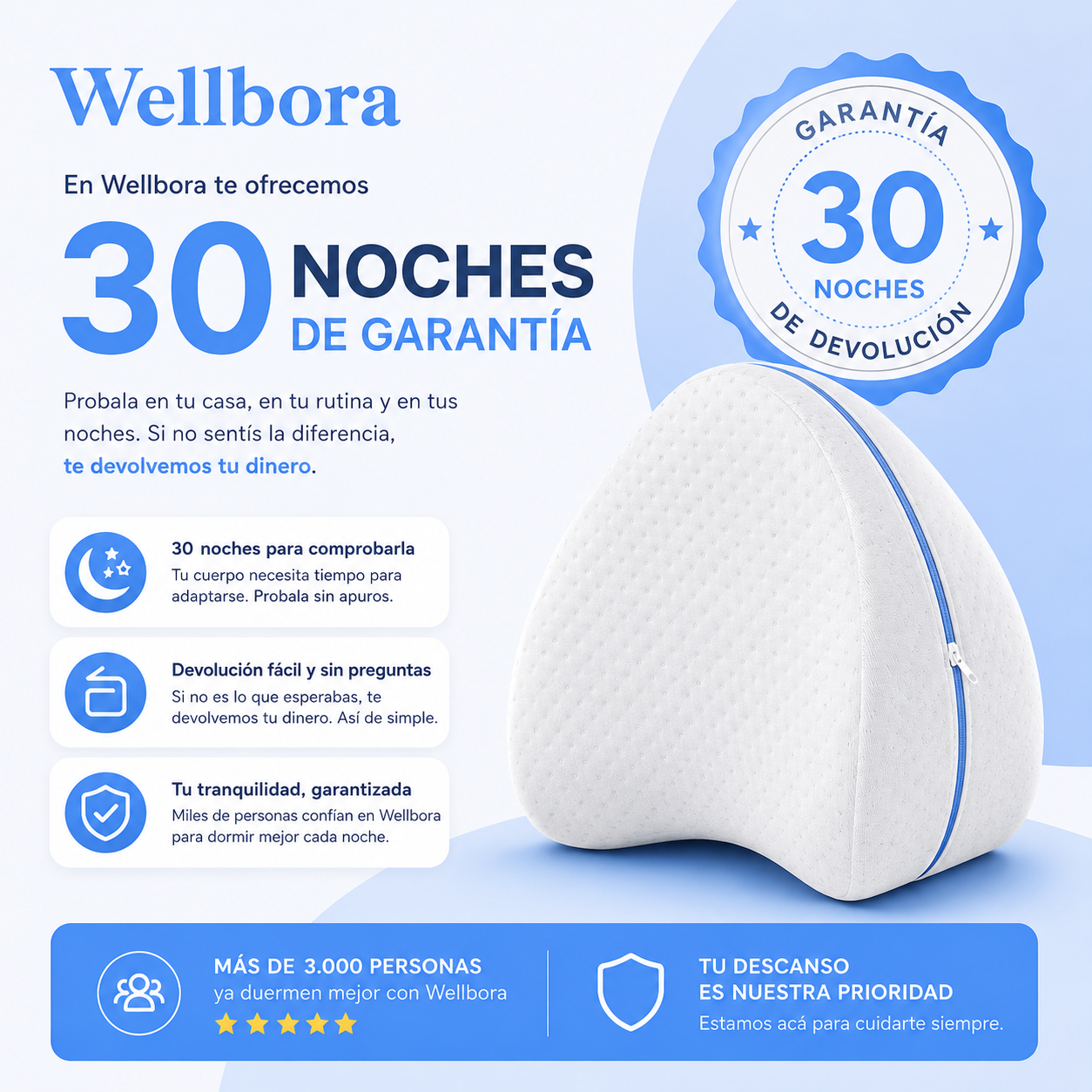 WellBora™ Almohada de Alineación, Despertá sin dolor por primera vez en años